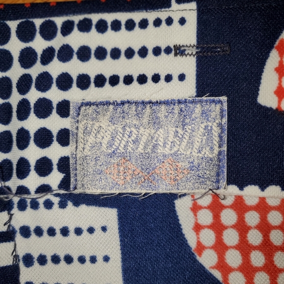 Vintage 70'S Sportables Polyester Blouse twinset 2 pc psychedelic mod patchwork - Picture 13 of 13